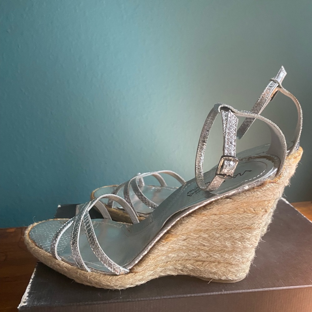 Via Spiga “Dado” Silver Metallic Python Leather W… - image 5